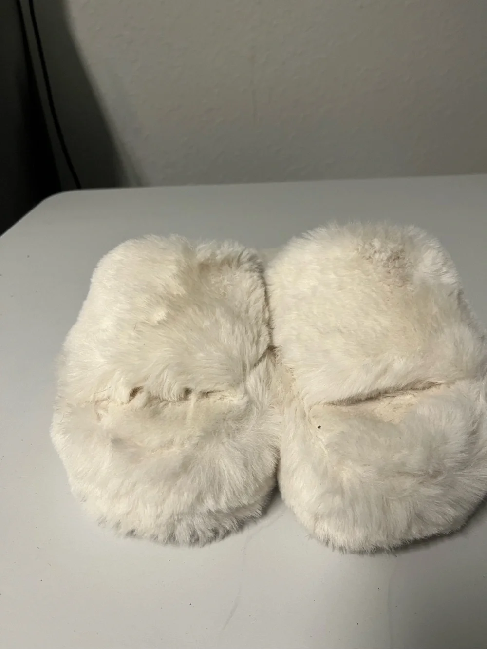 Primark Faux Fur Cream Women Slides - Cozy Winter Accessory